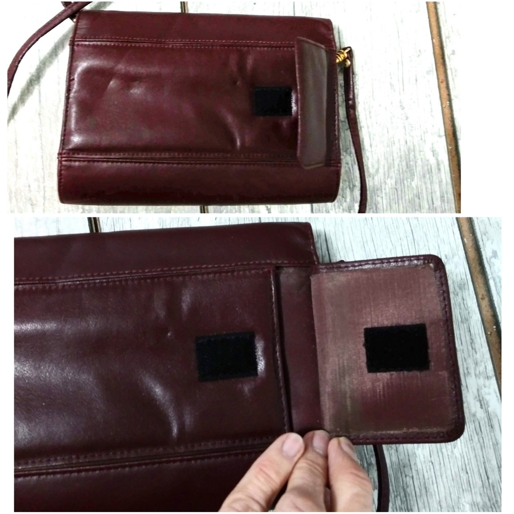 BUXTON BURGUNDY CONVERTIBLE WALLET/CROSSBDY - Picture 7 of 9